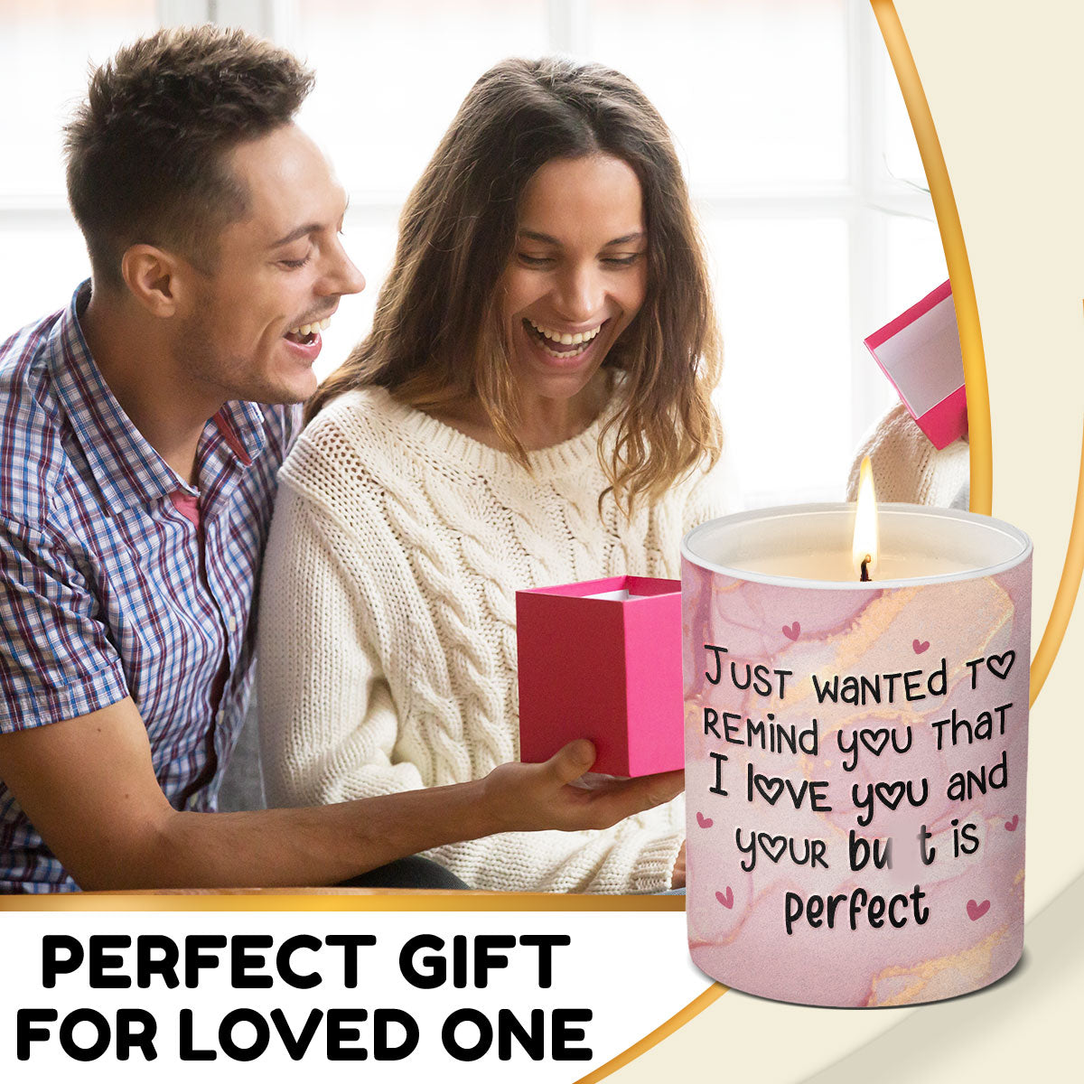 I Love You - Couple Smokeless Scented Candle - Gift For Husband Wife, Anniversary