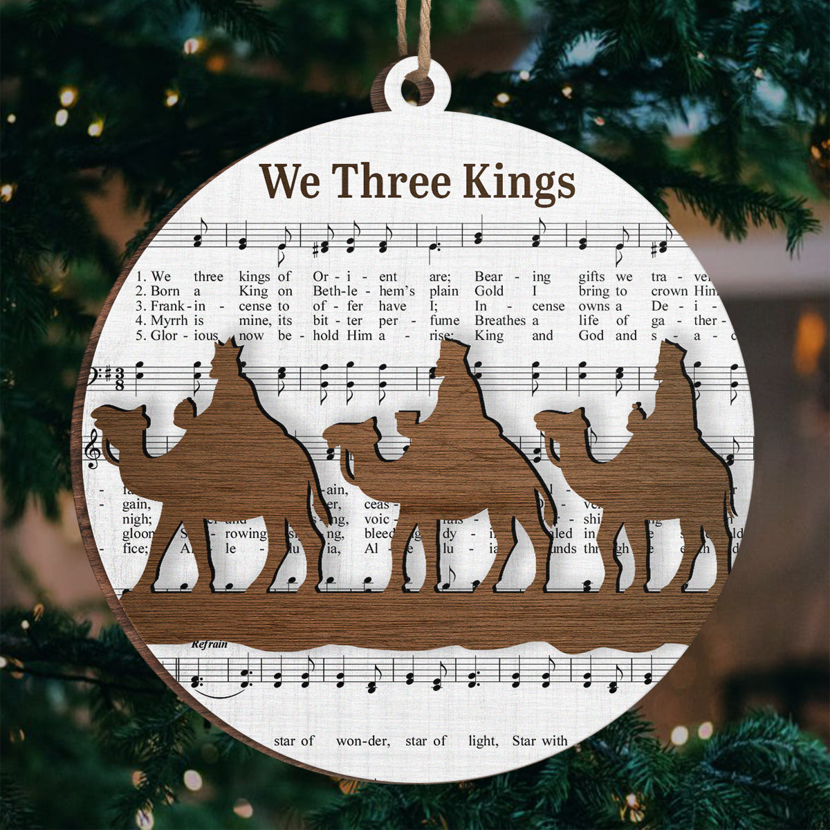 Wood Ornament - Christmas Christian Gifts For All Believers, Jesus Lovers - All Ye Faithful