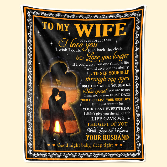 I Wish I Could Turn Back The Clock & Love You Longer  - Couple Blanket - Valentine Gift For Wife From Husband