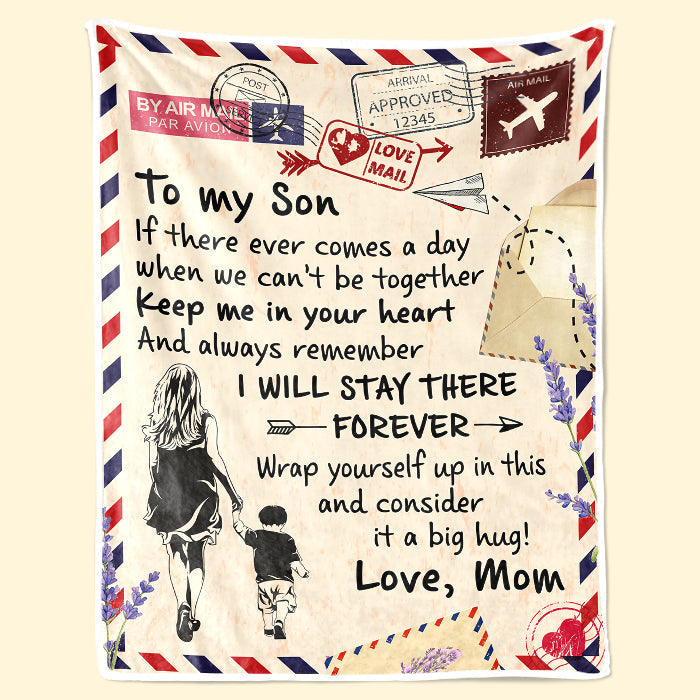 Keep Me In Your Heart I Will Stay There Forever - Family Blanket - Gift For Son From Mom