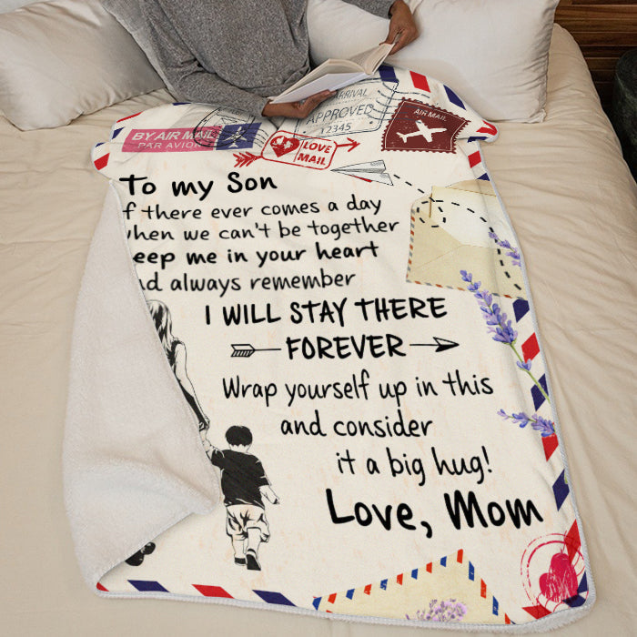 Keep Me In Your Heart I Will Stay There Forever - Family Blanket - Gift For Son From Mom