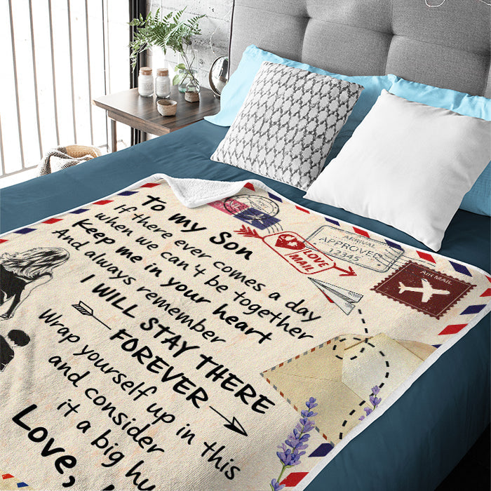 Keep Me In Your Heart I Will Stay There Forever - Family Blanket - Gift For Son From Mom