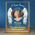Custom Photo Your Light Will Always Shine In My Heart - Memorial Personalized Custom Shaped 3D LED Walnut Night Light - Sympathy Gift For Family Members