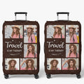 Custom Photo Catch Flight Not Feelings - Travel Personalized Custom Luggage Cover - Holiday Vacation Gift, Gift For Adventure Travel Lovers