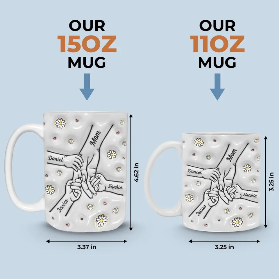 A Mother's Arms Are Made Of Tenderness - Family Personalized Custom 3D Inflated Effect Printed Mug - Mother's Day, Gift For Mom, Grandma