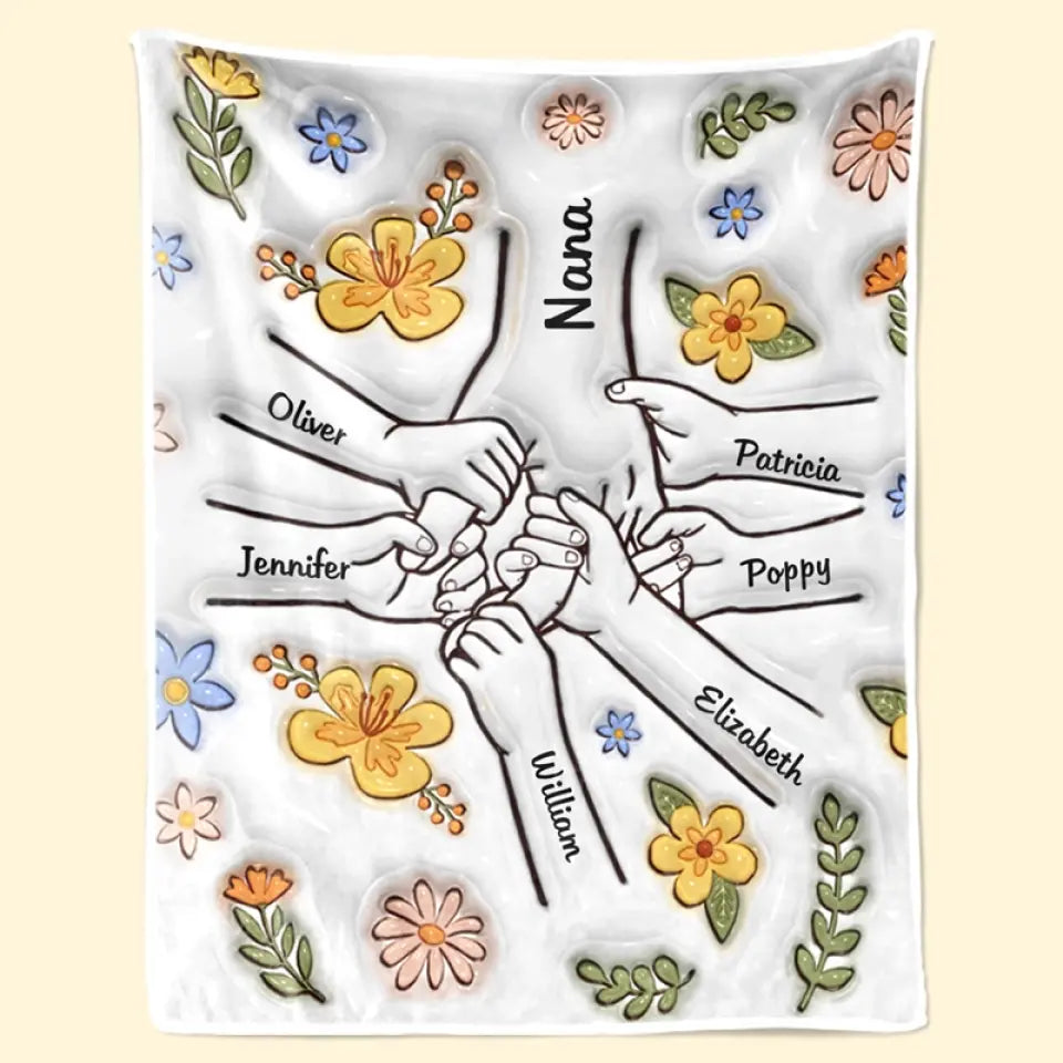 We Love You Mom - Family Personalized Custom 3D Inflated Effect Printed Blanket - Mother's Day, Gift For Mom, Grandma