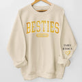 True Friends Never Apart - Bestie Personalized Custom Unisex Sweatshirt With Design On Sleeve - Gift For Best Friends, BFF, Sisters