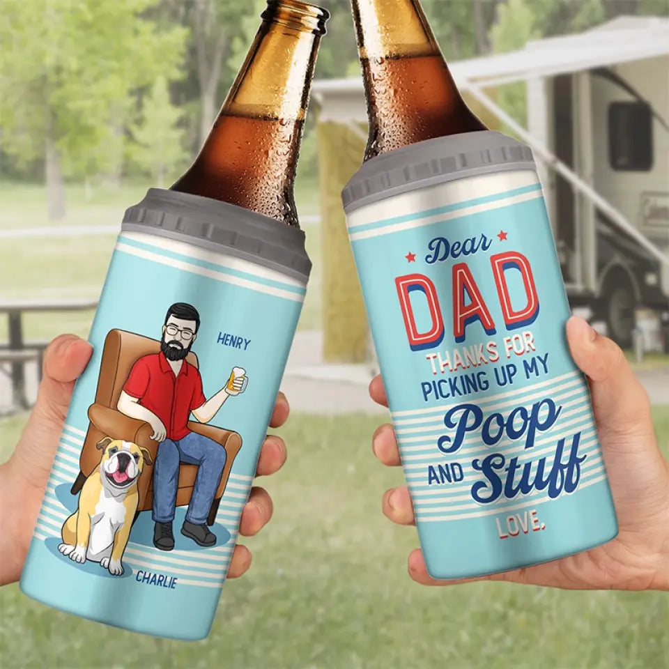 My Dad Is Cooler Than Yours - Dog Personalized Custom 4 In 1 Can Cooler Tumbler - Father's Day, Gift For Pet Owners, Pet Lovers