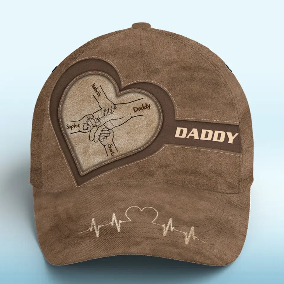 Hold My Hand And Walk Alongside Together - Family Personalized Custom Hat, All Over Print Classic Cap - Father's Day, Gift For Dad, Grandpa