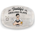 Daddy Is Grilling So We Better Step Back - Family Personalized Custom Platter - Father's Day, Gift For Dad, Grandpa