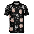 Custom Photo Best Dad By Par - Family Personalized Custom All Over Print Polo Shirt - Father's Day, Gift For Dad, Pet Owners, Pet Lovers