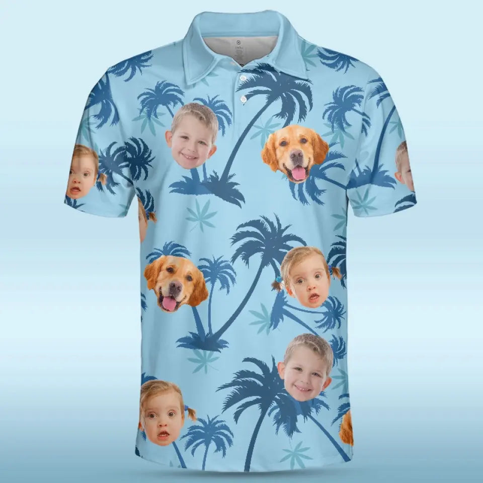 Custom Photo Daddy, Thanks For Being My Hero - Family Personalized Custom All Over Print Polo Shirt - Father's Day, Gift For Dad, Pet Owners, Pet Lovers