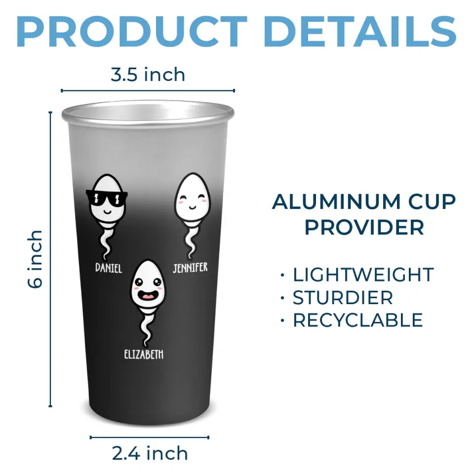 Children See Magic Because They Look For It - Family Personalized Custom Aluminum Changing Color Cup - Father's Day, Gift For Dad