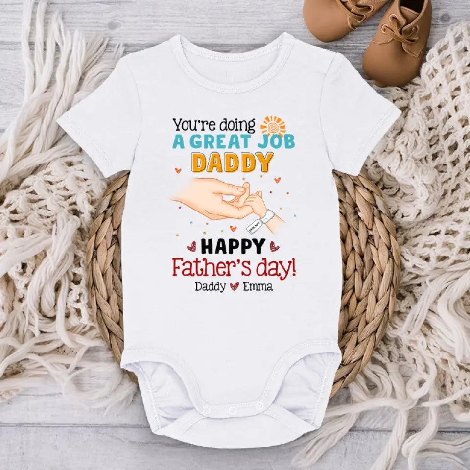 A New Chapter Begins With Your First Cry - Family Personalized Custom Baby Onesie - Father's Day, Baby Shower Gift, Gift For First Dad