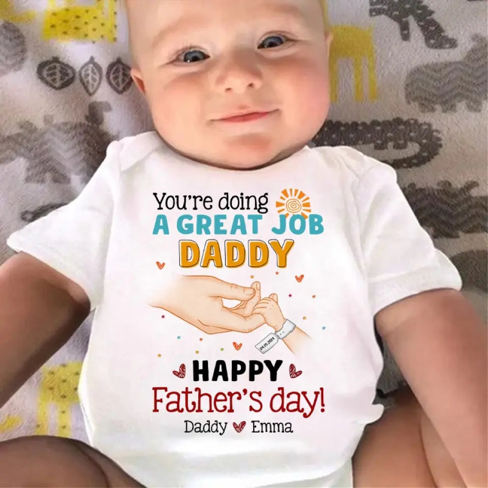 A New Chapter Begins With Your First Cry - Family Personalized Custom Baby Onesie - Father's Day, Baby Shower Gift, Gift For First Dad