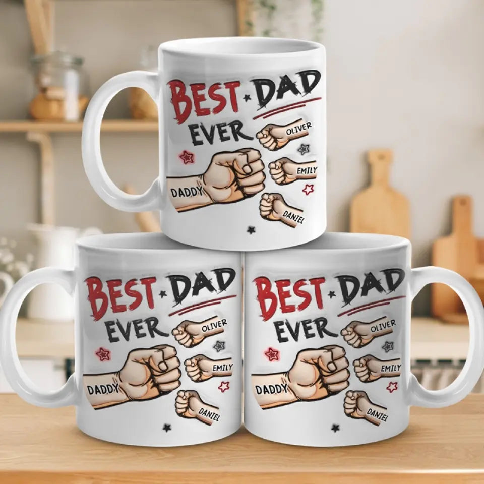 You’re Always The Best To Me - Family Personalized Custom 3D Inflated Effect Printed Mug - Father's Day, Gift For Dad, Grandpa