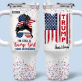 I'm An All-American Girl, Get Over It - US Election Personalized Custom 40 Oz Stainless Steel Tumbler With Handle - Gift For Best Friends, BFF, Sisters