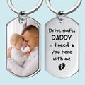 Custom Photo Daddy, Your Safety Is Priority - Family Personalized Custom Keychain - Father's Day, Birthday Gift For First Dad