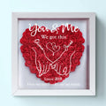 Never Above You, Never Below You. Always Beside You - Couple Personalized Custom Flower Shadow Box - Gift For Husband Wife, Anniversary