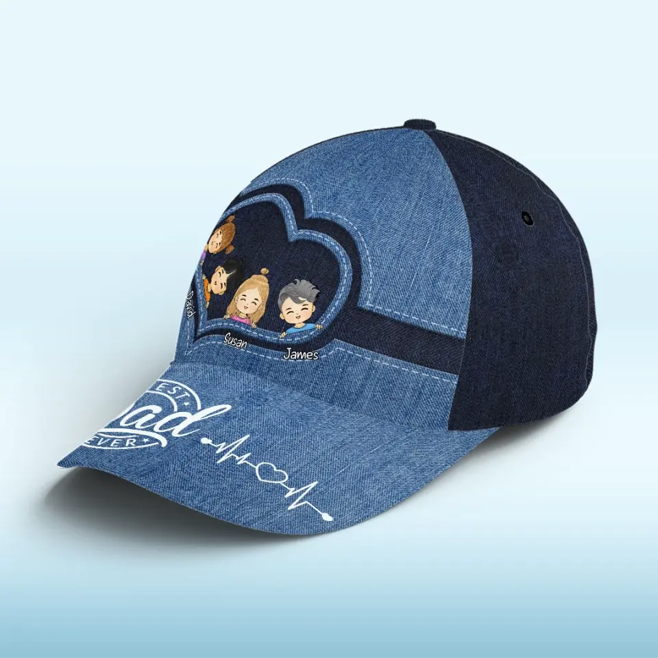 Best Father Ever - Family Personalized Custom Hat, All Over Print Classic Cap - Father's Day, Gift For Dad, Grandpa