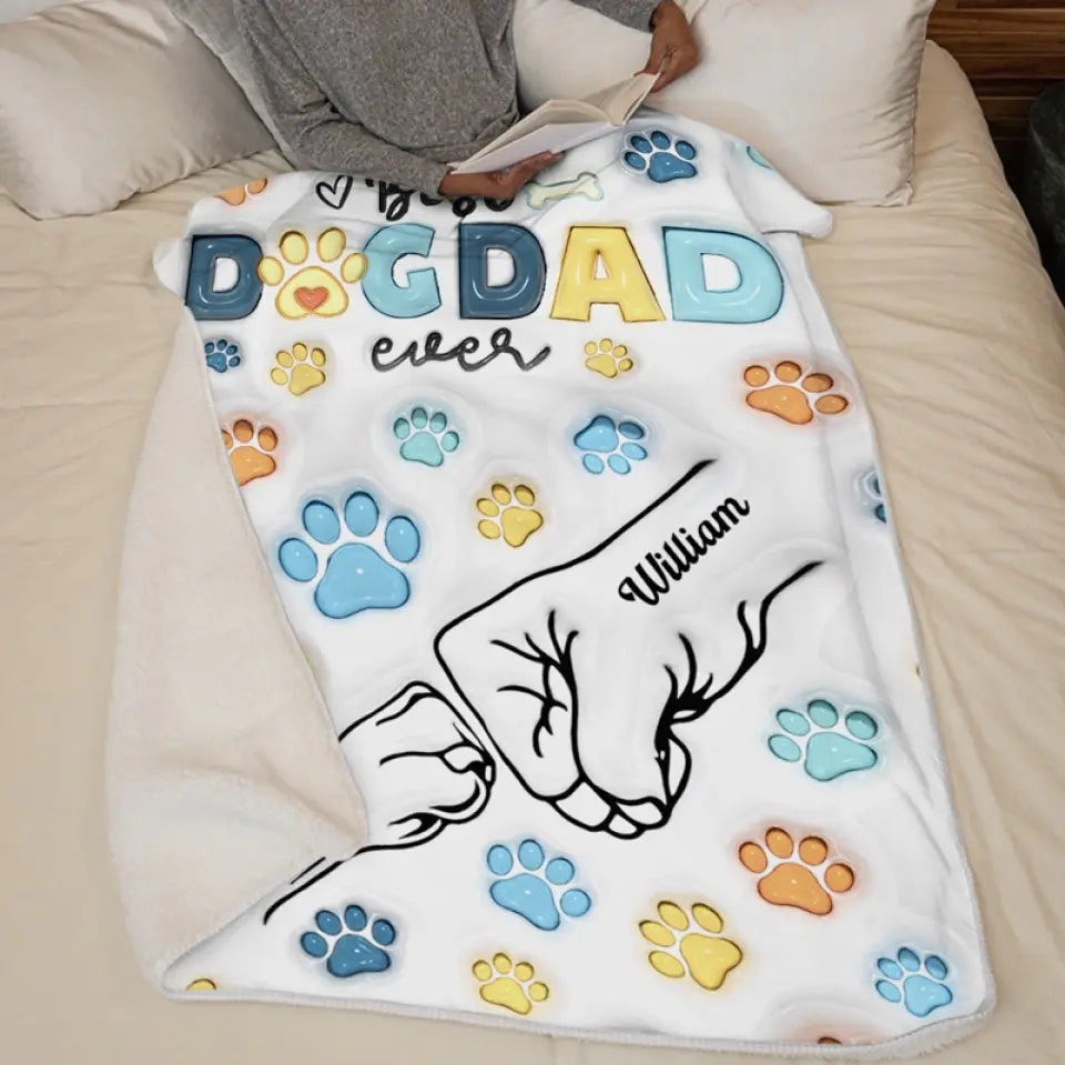 Dog Dad For The Whole Life - Dog Personalized Custom 3D Inflated Effect Printed Blanket - Father's Day, Gift For Pet Owners, Pet Lovers