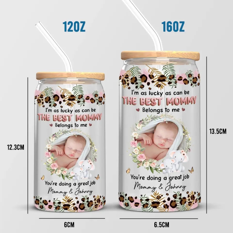 Custom Photo Welcome To The World - Family Personalized Custom Glass Cup, Iced Coffee Cup - Gift For Mom