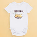 Protected By A Sleepy Buddy - Dog Personalized Custom Baby Onesie - Baby Shower Gift, Gift For Pet Owners, Pet Lovers