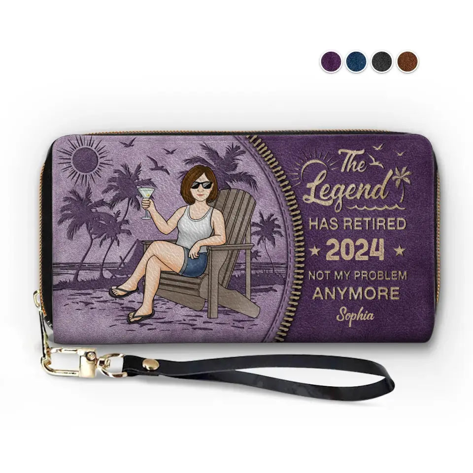 The Legend Has Retired, It's Not My Problem Anymore - Personalized Custom Clutch Purse -  Appreciation, Retirement Gift For Coworkers, Work Friends, Colleagues
