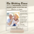 Custom Photo The Wedding Times - Couple Personalized Custom Rectangle Shaped Acrylic Plaque - Gift For Husband Wife, Anniversary