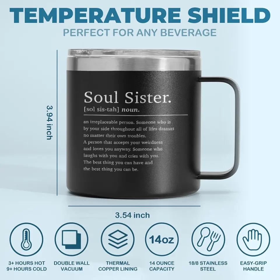 Friendship's The Wine Of Life - Bestie Personalized Custom 14oz Stainless Steel Tumbler With Handle - Gift For Best Friends, BFF, Sisters