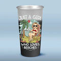 Life Is Better At The Beach - Bestie Personalized Custom Aluminum Changing Color Cup - Summer Vacation Gift For Best Friends, BFF, Sisters