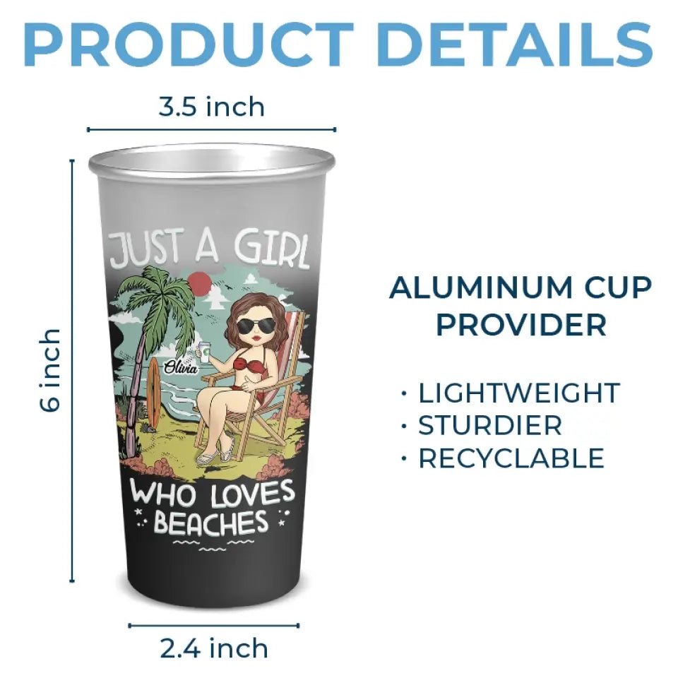Life Is Better At The Beach - Bestie Personalized Custom Aluminum Changing Color Cup - Summer Vacation Gift For Best Friends, BFF, Sisters