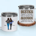 Here's To Another Year Of Bonding - Bestie Personalized Custom 14oz Stainless Steel Tumbler With Handle - Gift For Best Friends, BFF, Sisters
