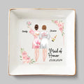 Celebrating Love And Friendship - Bestie Personalized Custom Jewelry Dish - Wedding Gift, Bridesmaid Gift For Best Friends, BFF, Sisters