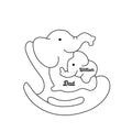Your Hug Means More Than A Thousand Words - Family Personalized Custom Elephant Shaped Wooden Art Puzzle - Wooden Pet Carvings, Wood Sculpture Table Ornaments, Carved Wood Decor - Gift For Family Members