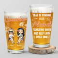 Cheers To Good Friends And Great Beer - Bestie Personalized Custom Beer Glass - Summer Vacation Gift For Best Friends, BFF, Sisters, Coworkers