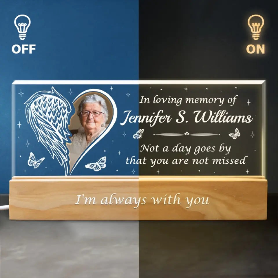 Custom Photo The Loss Is Immeasurable, But So Is The Love Left Behind - Memorial Personalized Custom Acrylic Letters 3D LED Night Light - Sympathy Gift For Family Members
