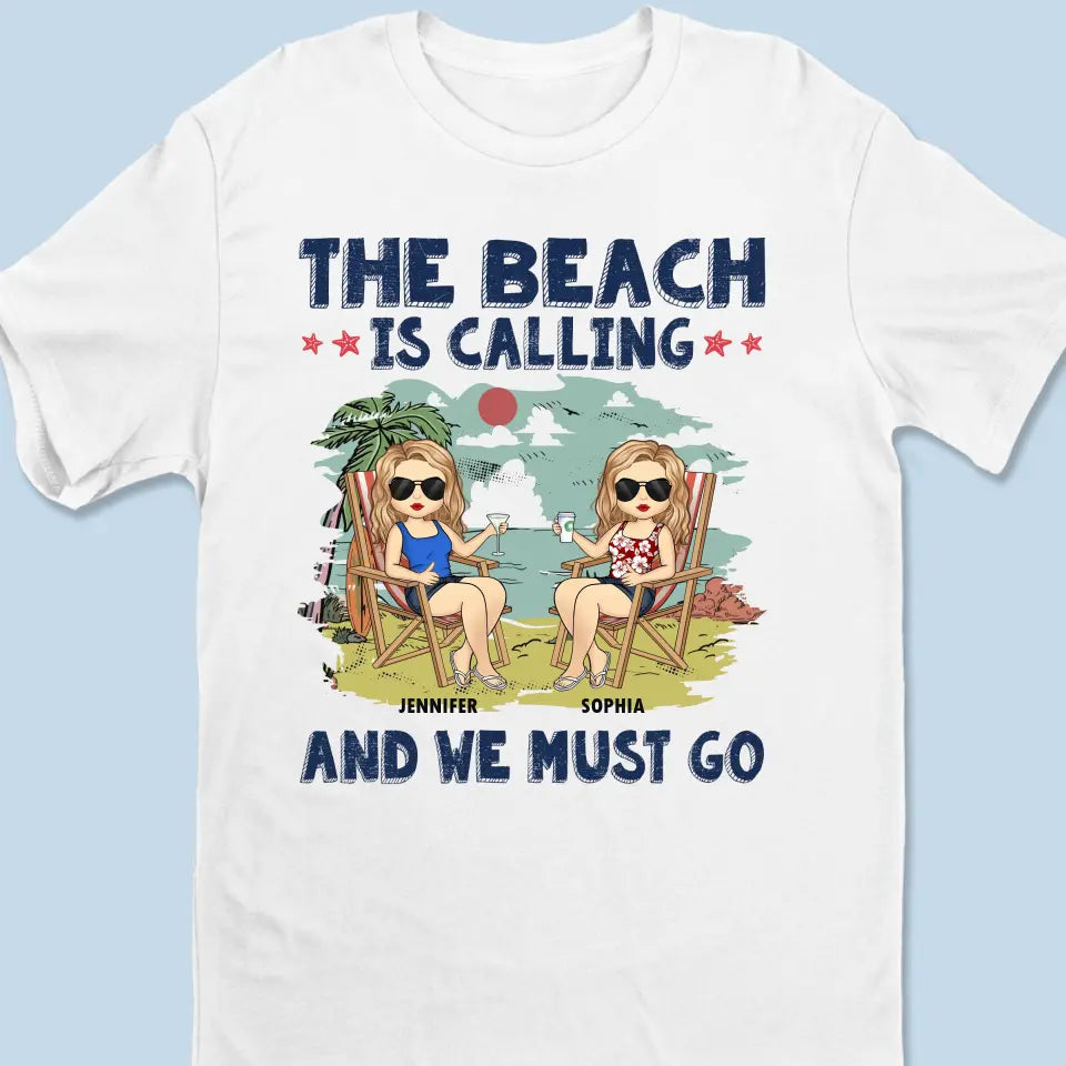 Love You To The Beach And Back - Bestie Personalized Custom Unisex T-shirt, Hoodie, Sweatshirt - Summer Vacation Gift For Best Friends, BFF, Sisters
