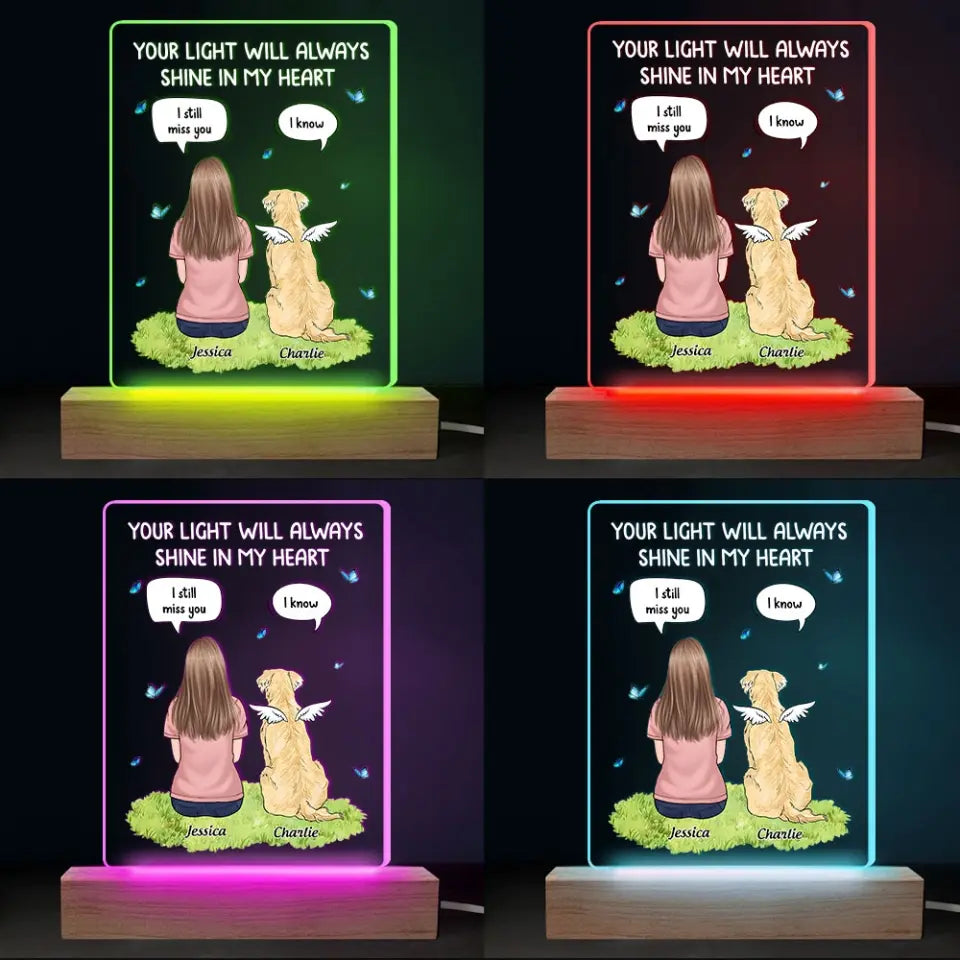 Still Here Around You - Memorial Personalized Custom Shaped 3D LED Light - Sympathy Gift For Pet Owners, Pet Lovers