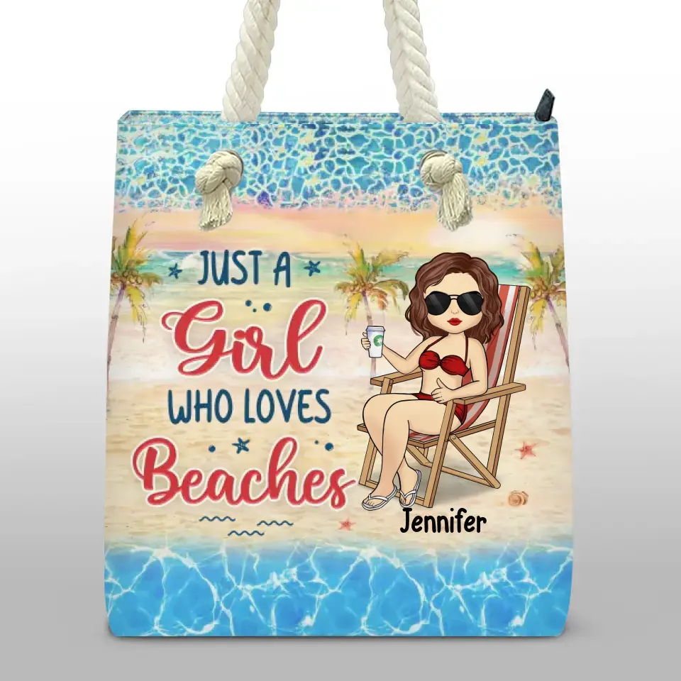 Friends, Sun, Sand And Sea, That Sounds Like A Summer To Me - Bestie Personalized Custom Beach Bag - Summer Vacation Gift For Best Friends, BFF, Sisters