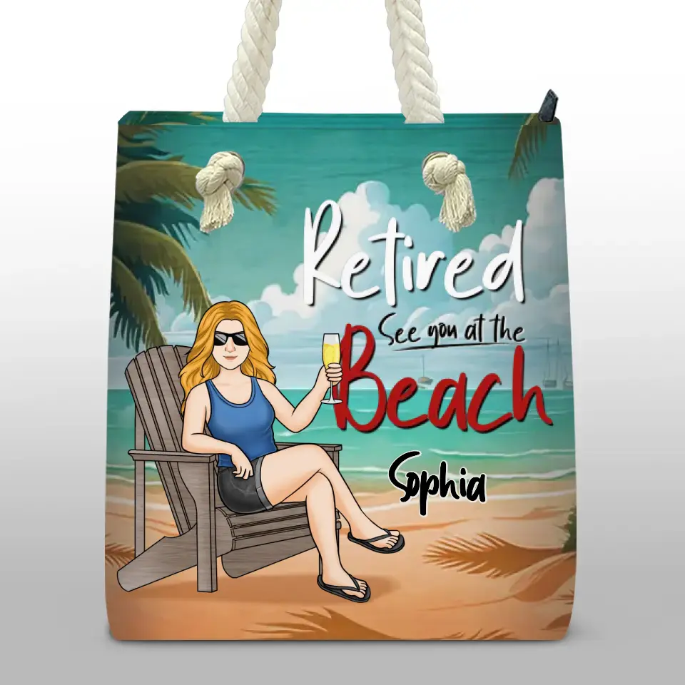 Time To Enjoy The Finer Things - Family Personalized Custom Beach Bag - Appreciation, Retirement Gift For Grandma
