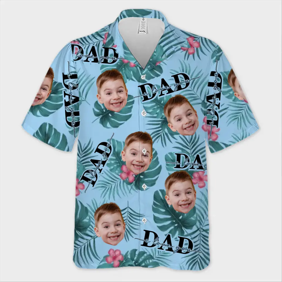 Custom Photo Just A Dad And His Girl - Family Personalized Custom Unisex Tropical Hawaiian Aloha Shirt - Summer Vacation Gift, Gift For Dad, Grandpa