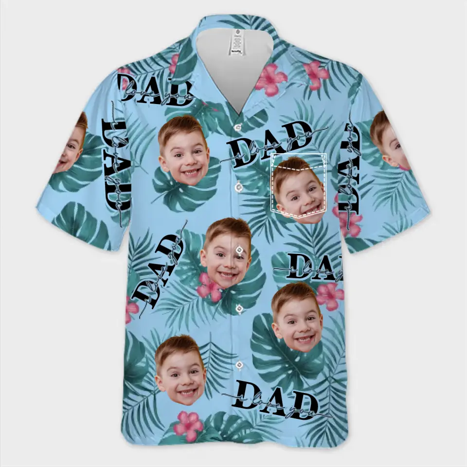 Custom Photo Just A Dad And His Girl - Family Personalized Custom Unisex Tropical Hawaiian Aloha Shirt - Summer Vacation Gift, Gift For Dad, Grandpa