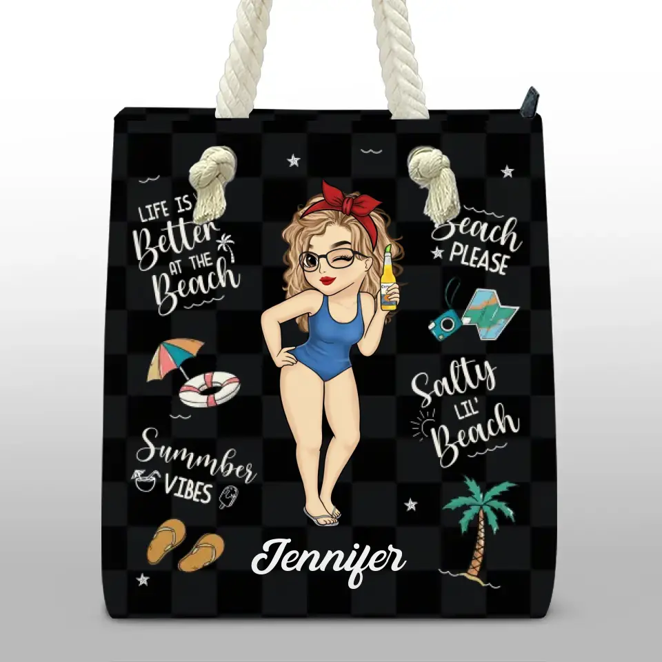 Beach Days And Best Friends Forever - Bestie Personalized Custom Beach Bag - Summer Vacation Gift For Best Friends, BFF, Sisters