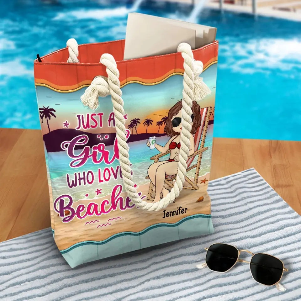 Life Is Better At The Beach - Bestie Personalized Custom Beach Bag - Summer Vacation Gift For Best Friends, BFF, Sisters