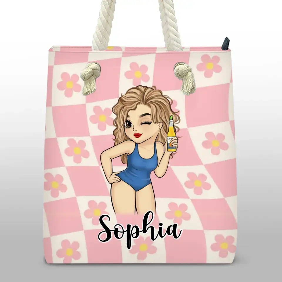 Cheers For The Summer - Bestie Personalized Custom Beach Bag - Summer Vacation Gift For Best Friends, BFF, Sisters