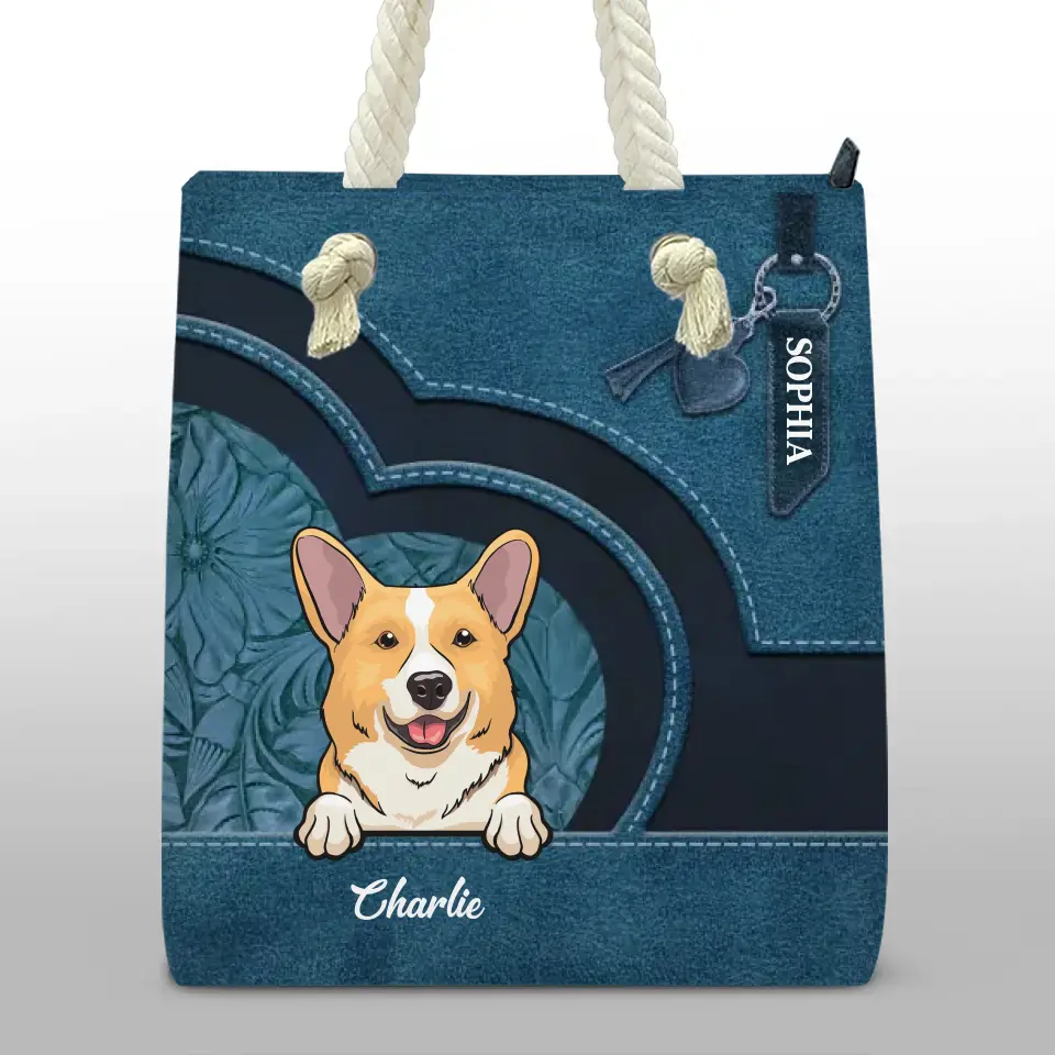 Barking Up A Summer Breeze - Dog Personalized Custom Beach Bag - Summer Vacation Gift For Pet Owners, Pet Lovers