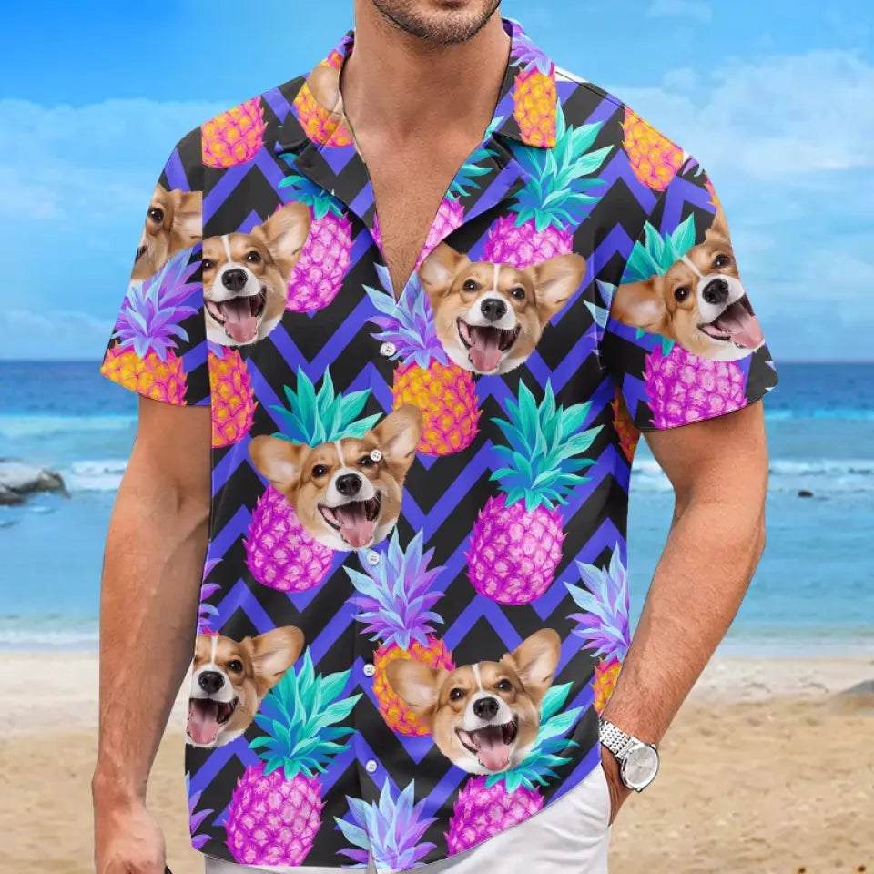 Custom Photo Fully Enjoy Tropical Summer Vibes - Dog & Cat Personalized Custom Unisex Tropical Hawaiian Aloha Shirt - Summer Vacation Gift, Gift For Pet Owners, Pet Lovers