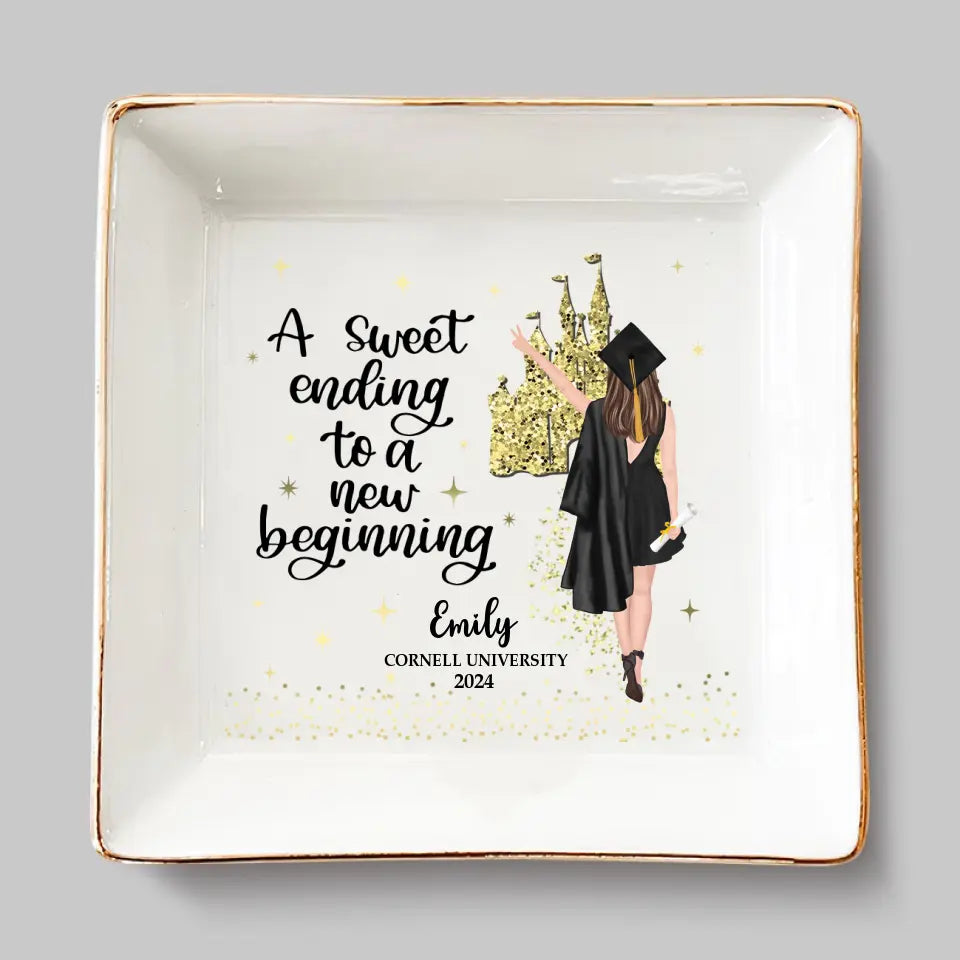 Be Proud Of This Moment, You Earned It - Family Personalized Custom Jewelry Dish - Graduation Gift For Family Members, Siblings, Brothers, Sisters