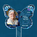 Custom Photo Your Memory Is A Treasure - Memorial Personalized Custom Stain Glass Style Acrylic Garden Stake - Sympathy Gift For Family Members